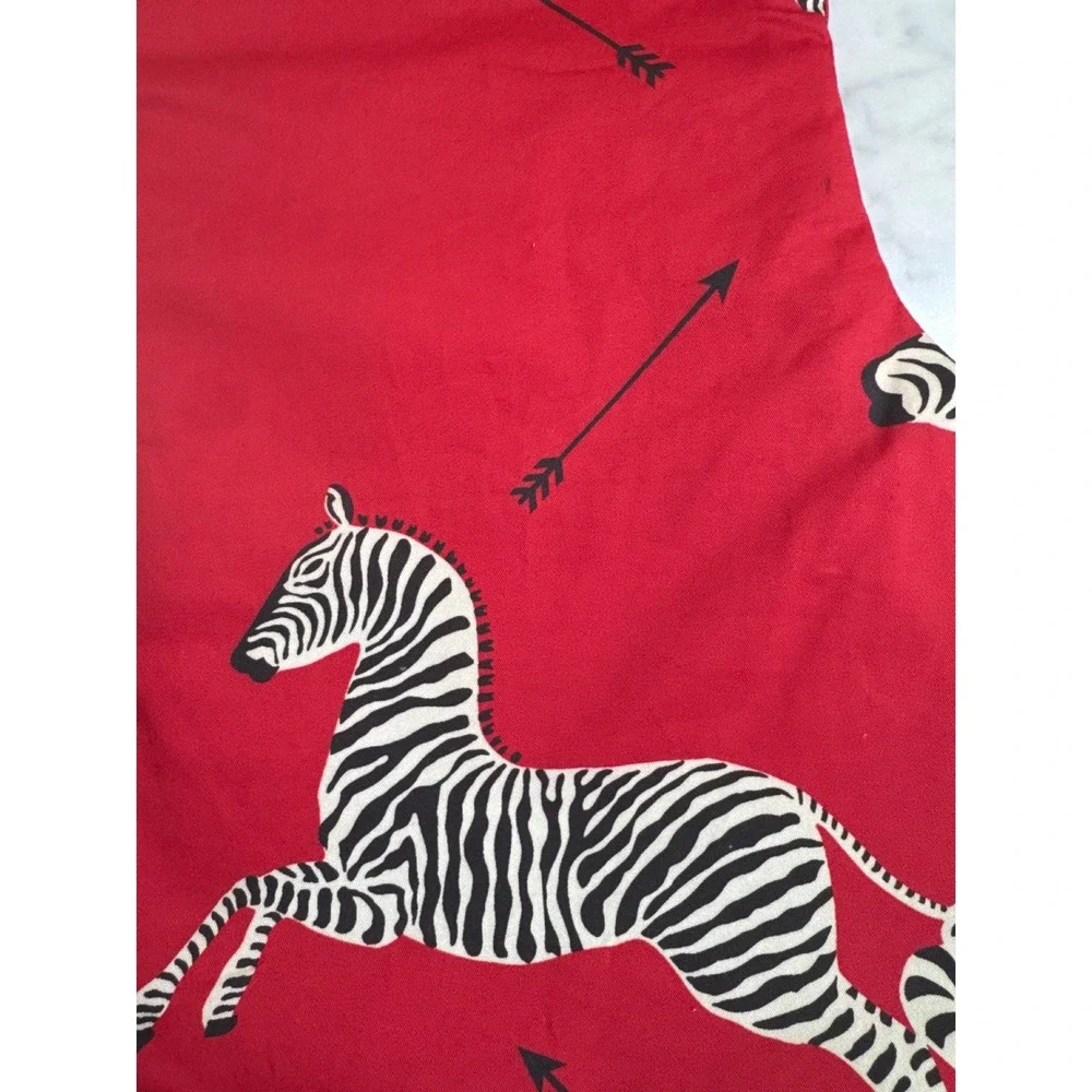 Scalamandre Zebras Christmas Stocking Red Cotton Bullion Fringe Safari Decor 23i